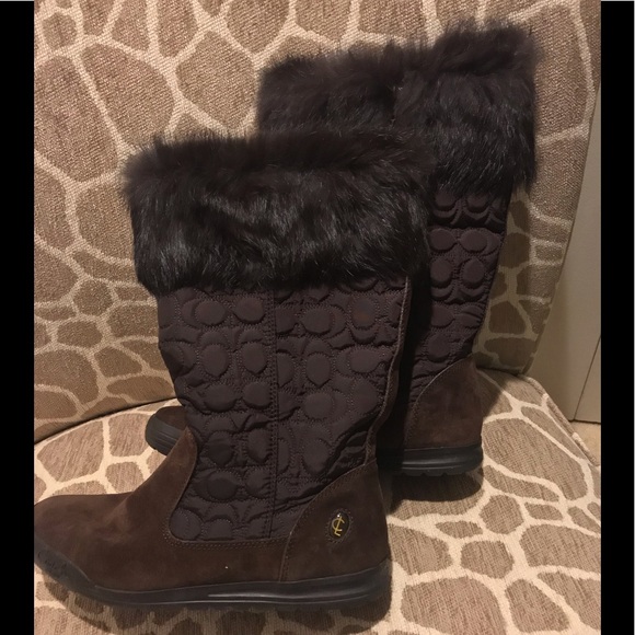 COACH Talen Fur Boots - Picture 2 of 5